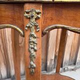 Guéridon ancien Louis XV – marbre rosé et laiton doré – fin XIXᵉ siècle