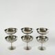 Set of 6 stainless steel bowls with fine feet, Design, 1970