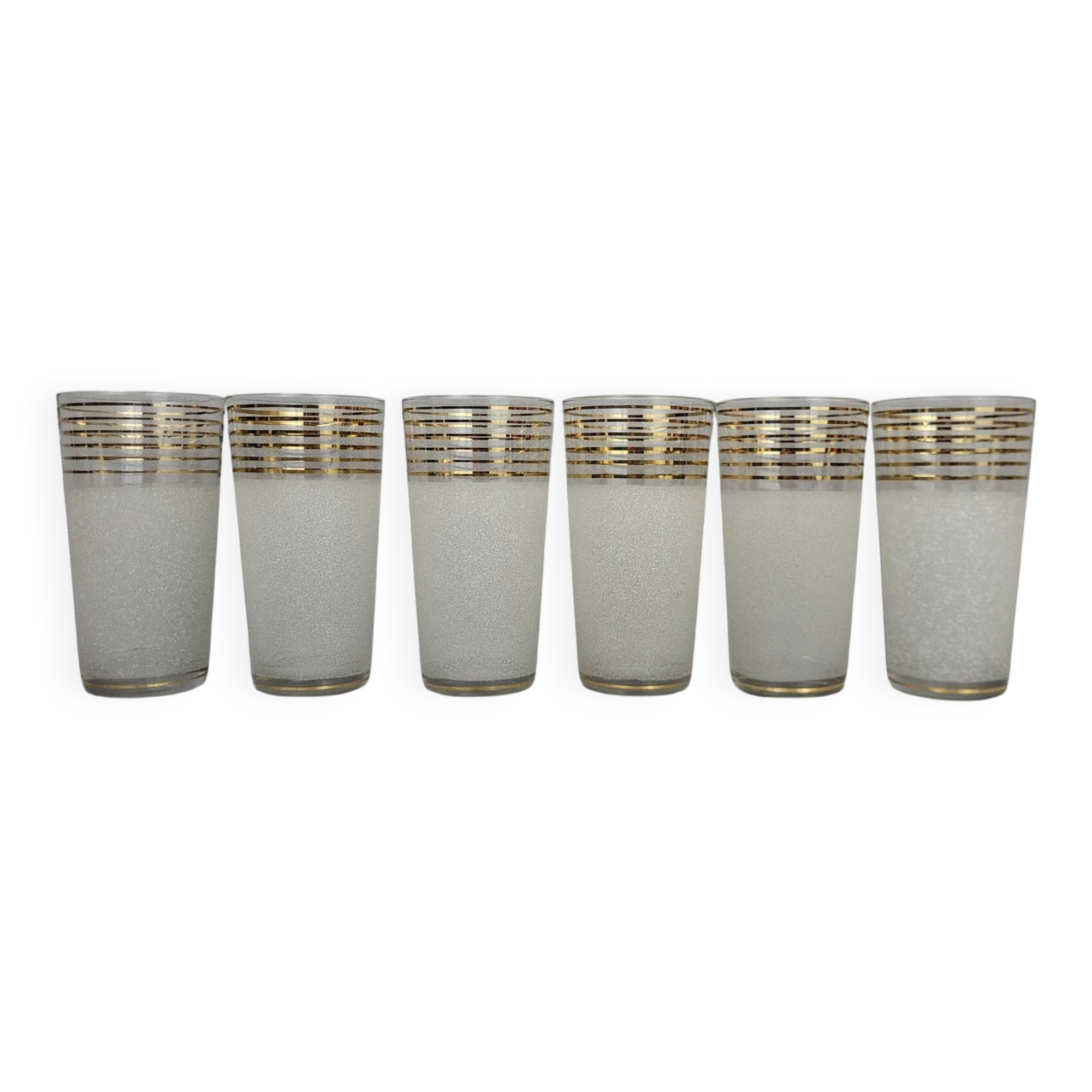 6 water glasses / frosted orangeade glasses