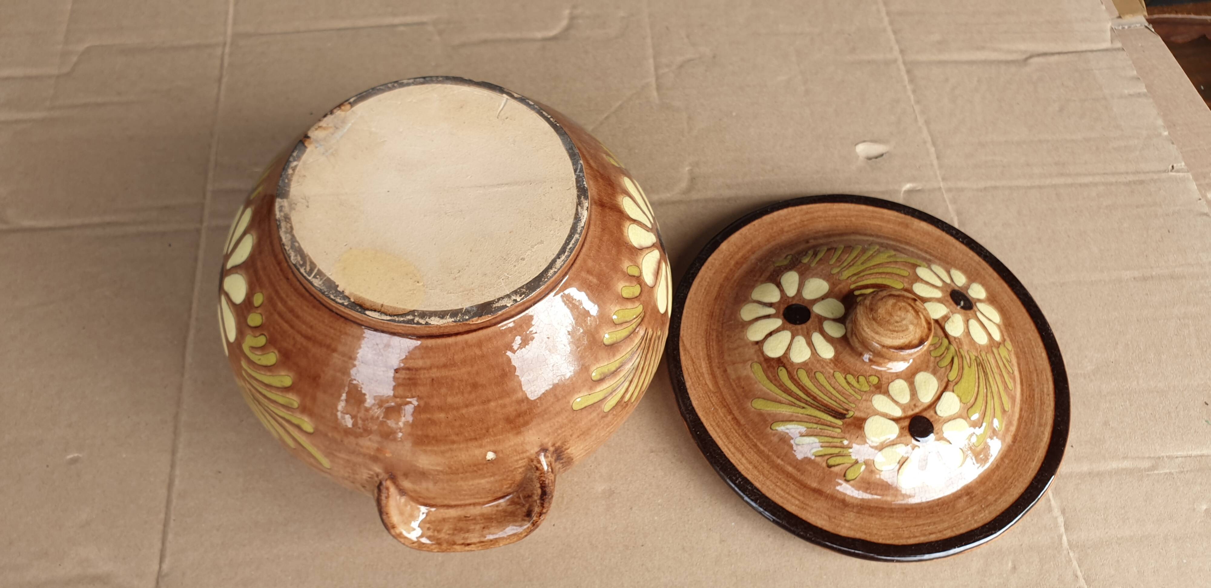 Glazed terracotta soup tureen