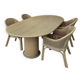 Ensemble de salle à manger Rohé Noordwolde / table / 4 chaises assorties / années 1980 / très bon état