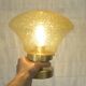 Amber Bubble Glass Ceiling Light, Brass Semi Flush Mount, Mushroom Lamp