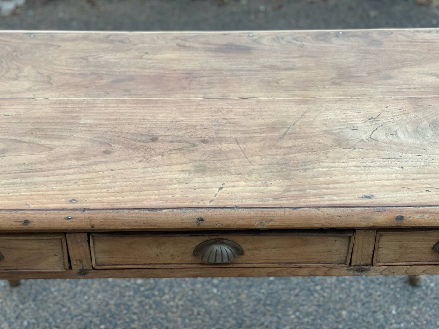 Renovated 3-drawer solid wood desk