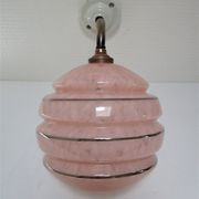 Porcelain porcelain patinated glass of Clichy pink Art Deco