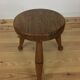 Art deco solid oak tripod stool