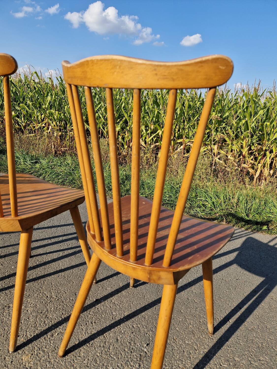 Set of 3 Baumann bistro chairs, Menuet model