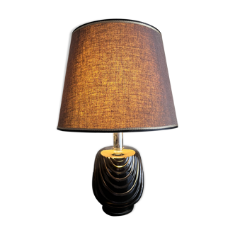 Black and gold ceramic lamp