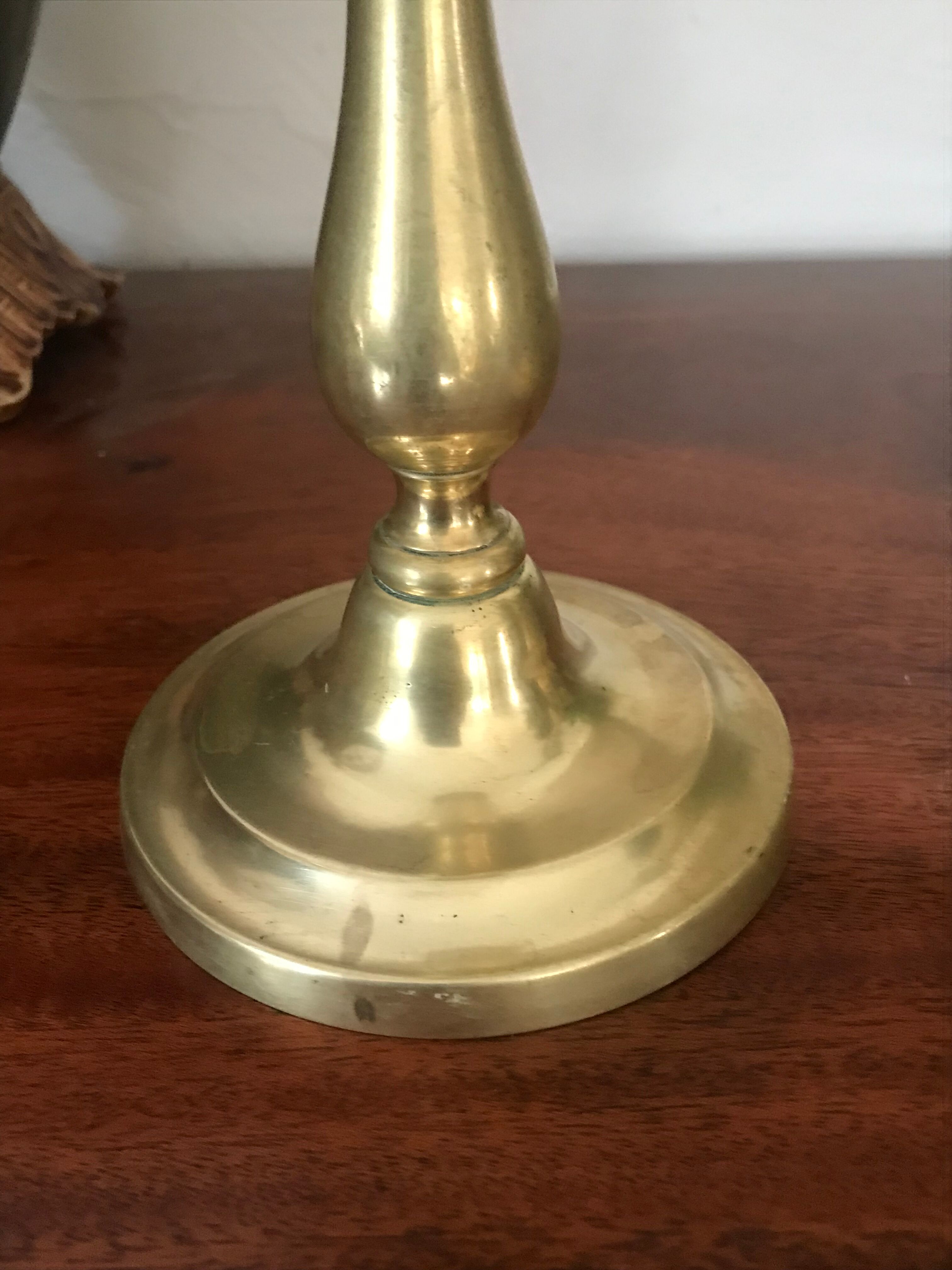 Pair of brass candle holders