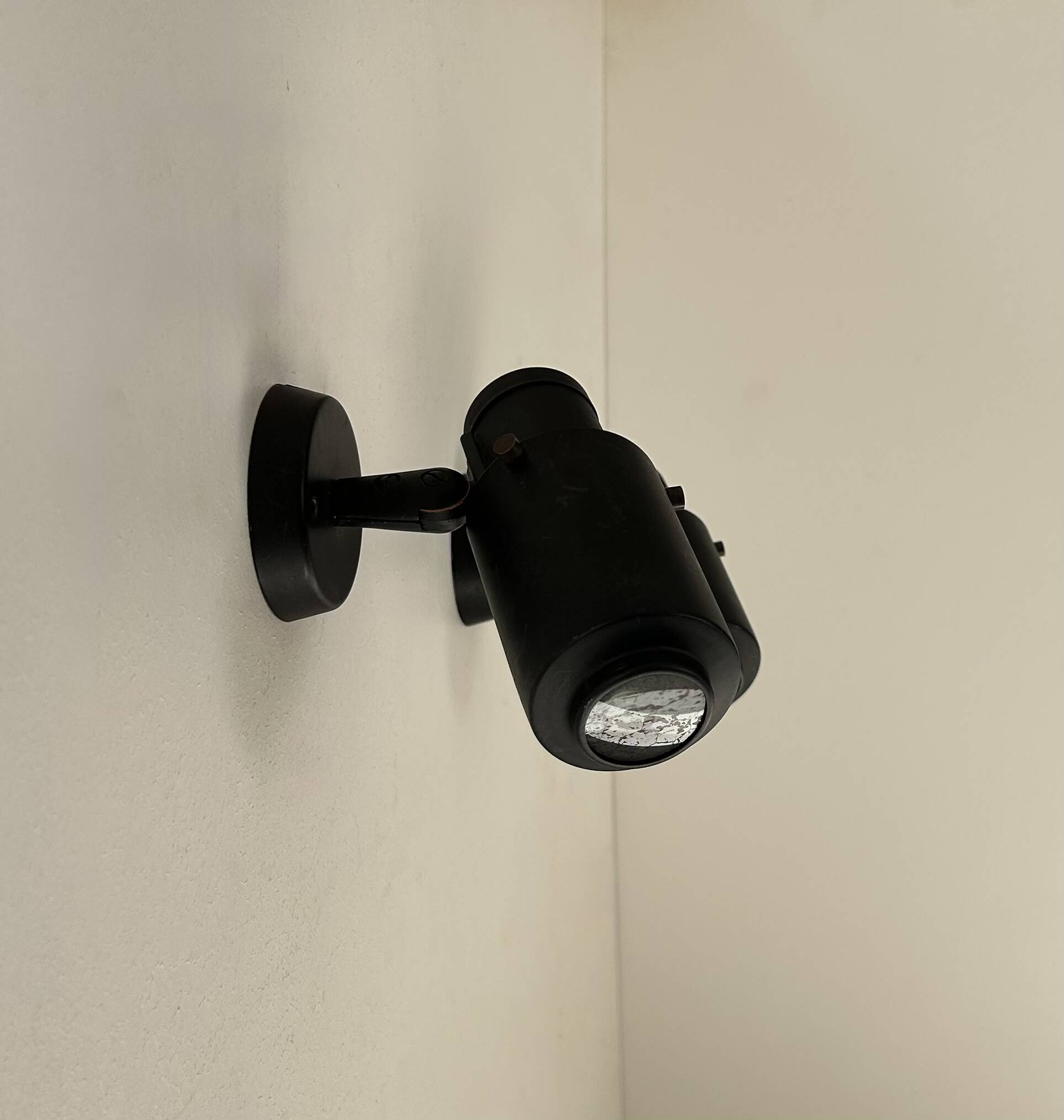 Pair of vintage Zodiac wall lights by Jacques Biny, matte black, France 1960s