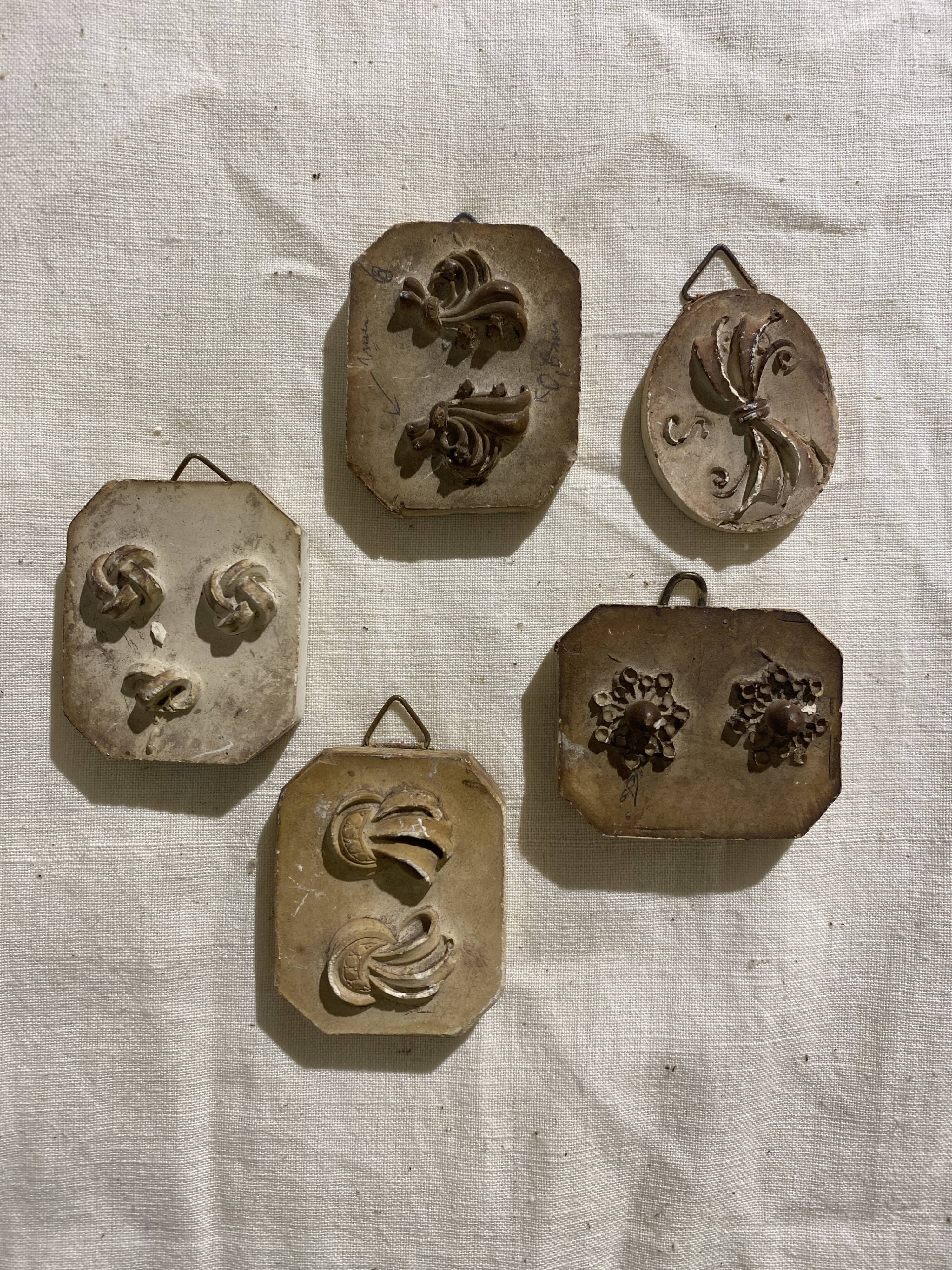 Vintage antique plaster jewelry mold