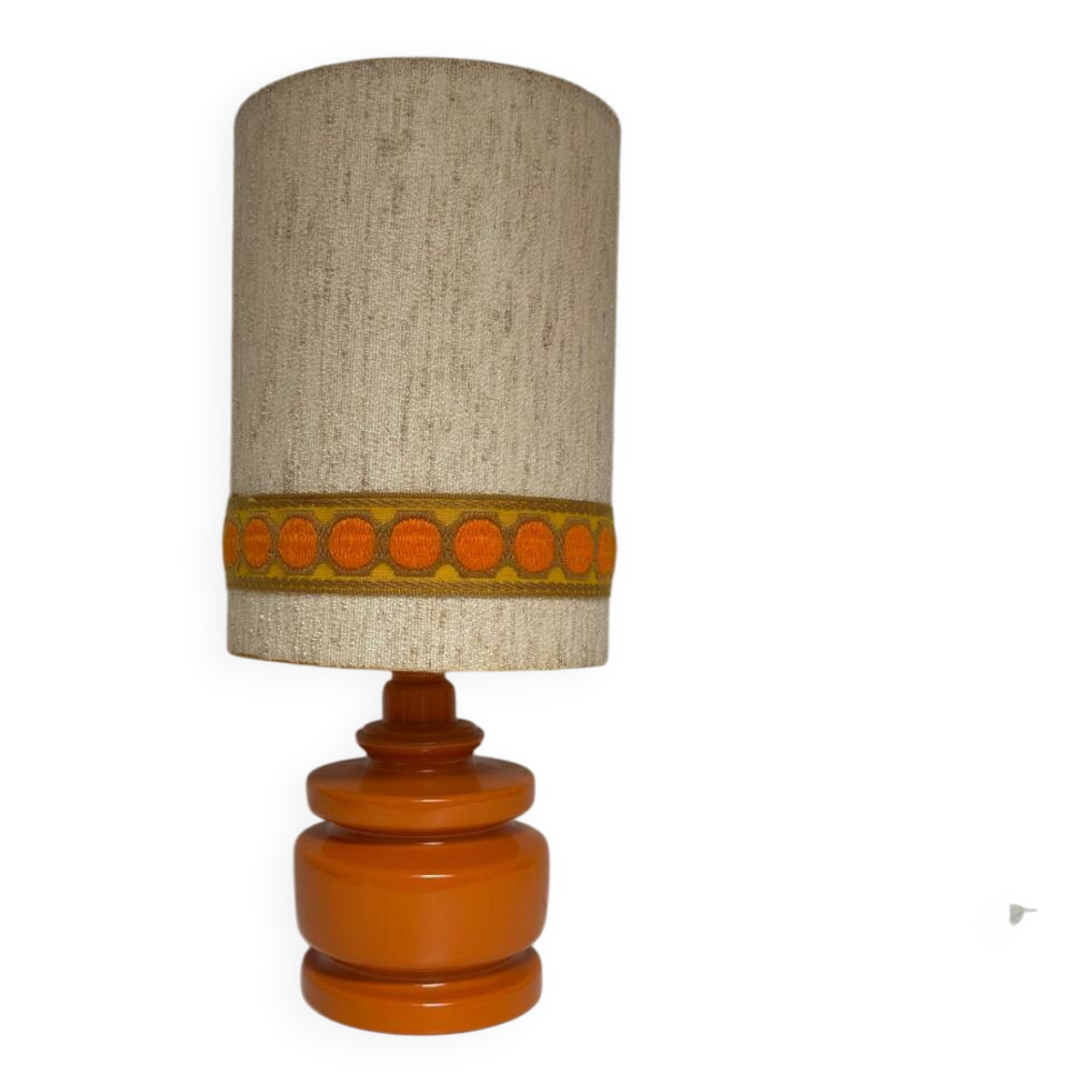 1970s vintage orange ceramic table lamp