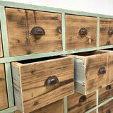 Vintage industrial wooden cabinet with original handels, 1930's