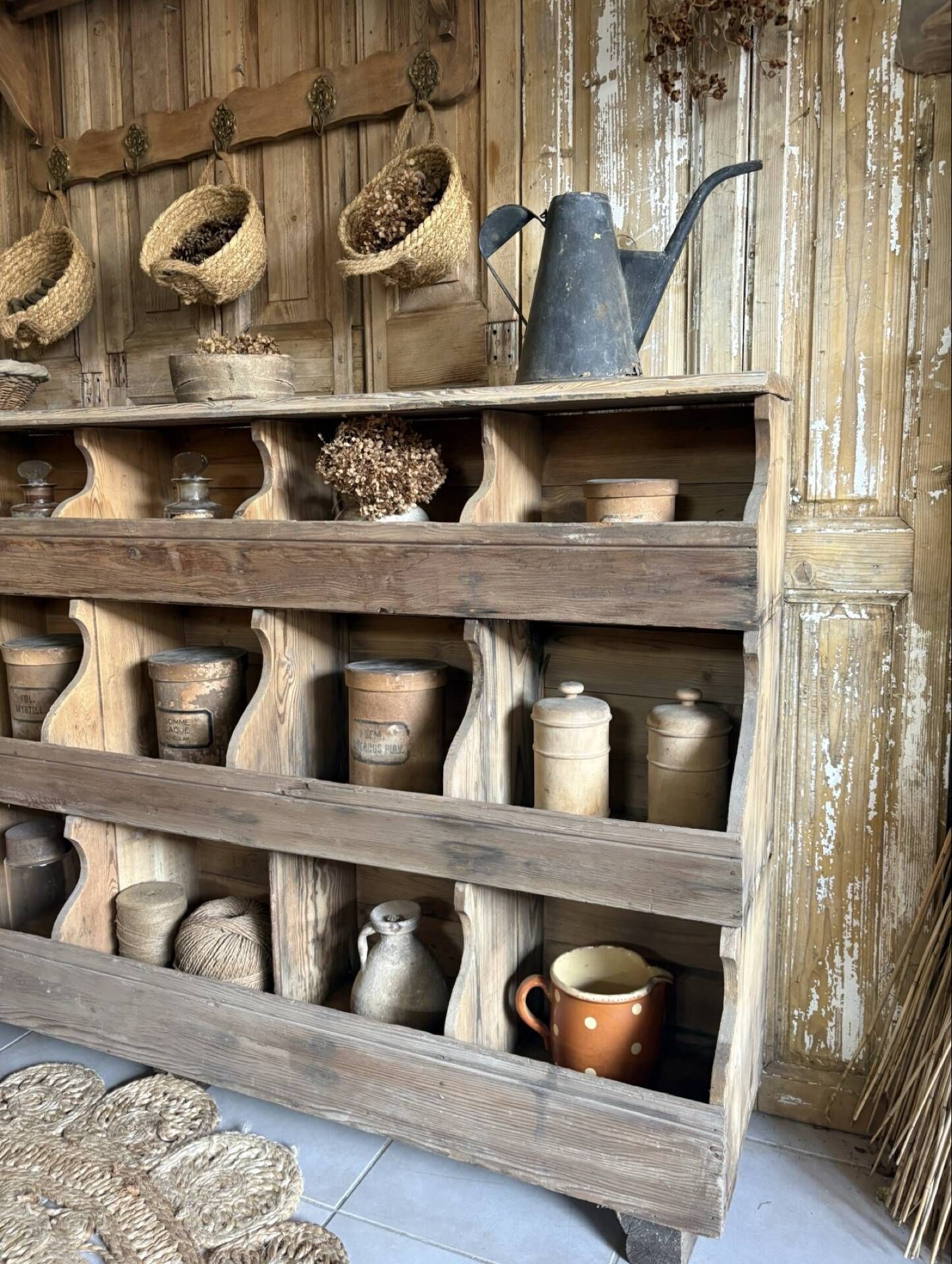 Ancien grainetier , meublé casiers en bois