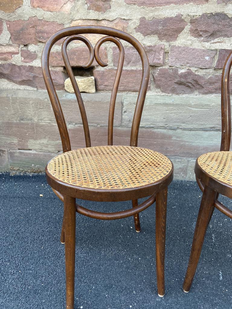 Pair of chairs bistro coffee wood curved