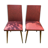 Paire de chaises vintage pieds compas
