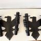 Pair of Brutalist Wrought Iron Eagle Wall Sconces