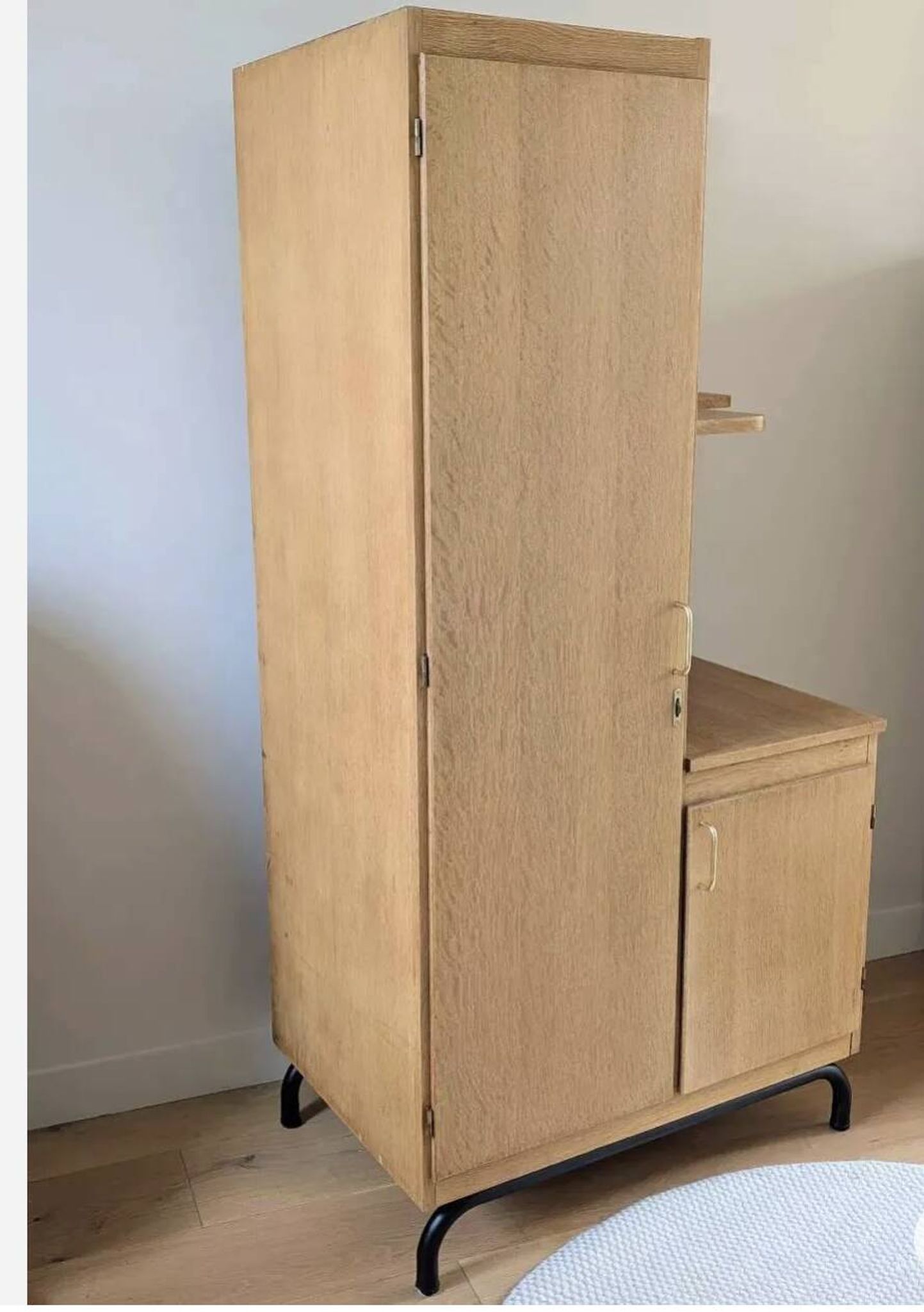 Asymmetrical vintage wardrobe renovated oak