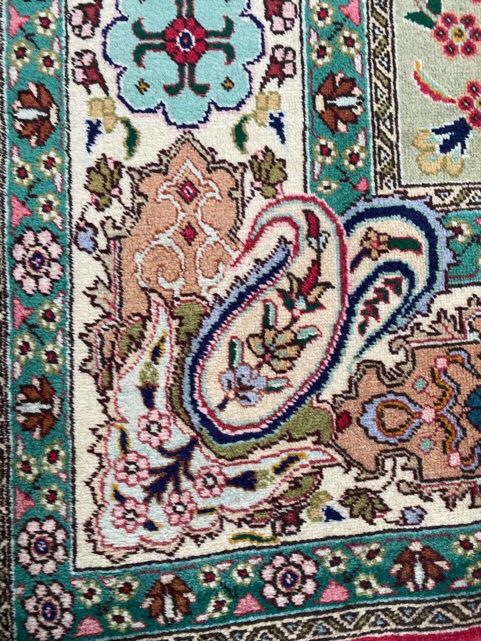 Large handmade Persian vintage Tabriz rug 300x395 cm