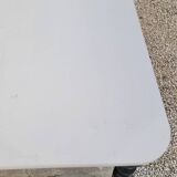 Antique patinated bistro farmhouse table, one drawer