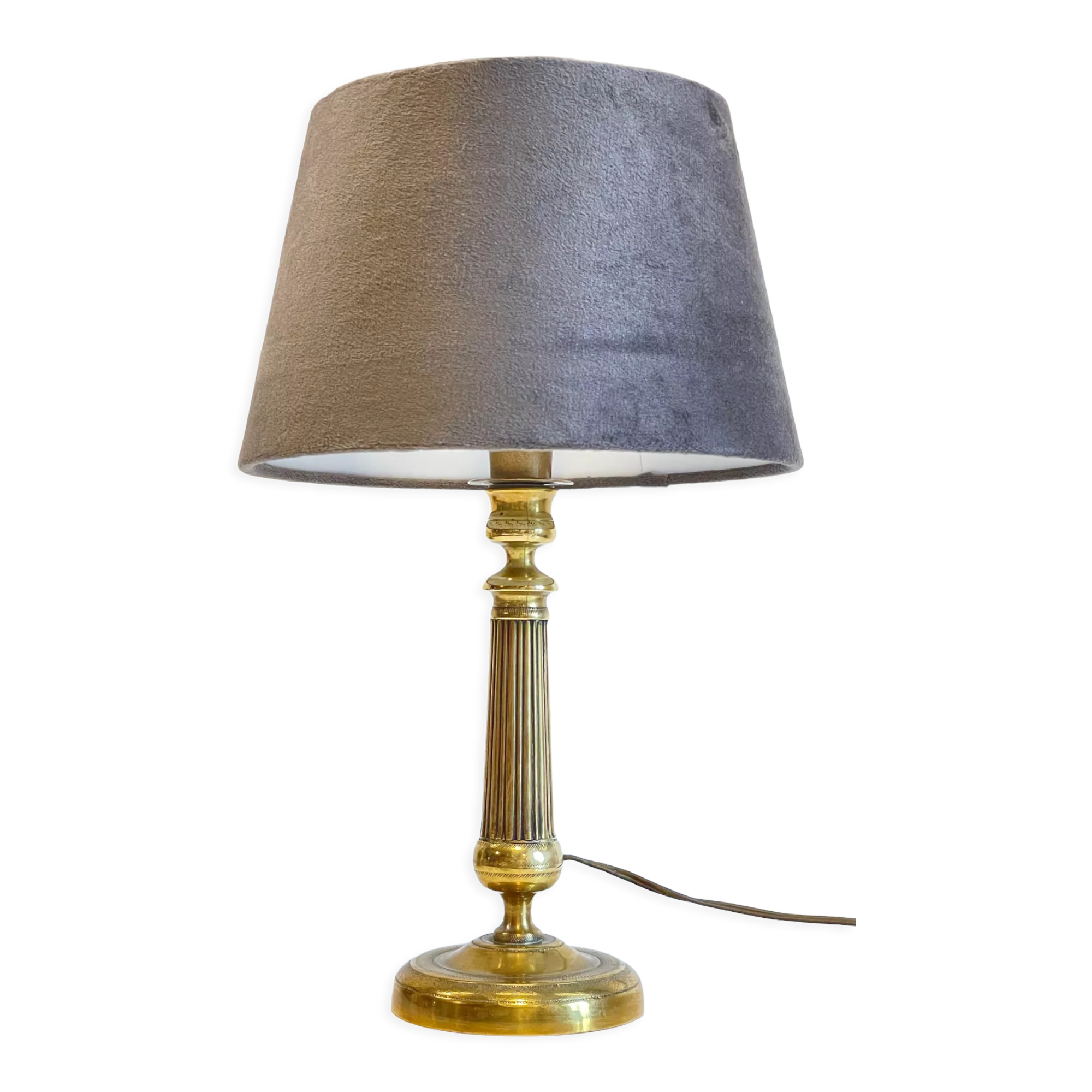 Candlestick lamp solid brass and velvet