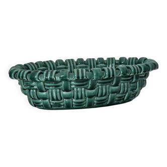 Vintage woven ceramic basket