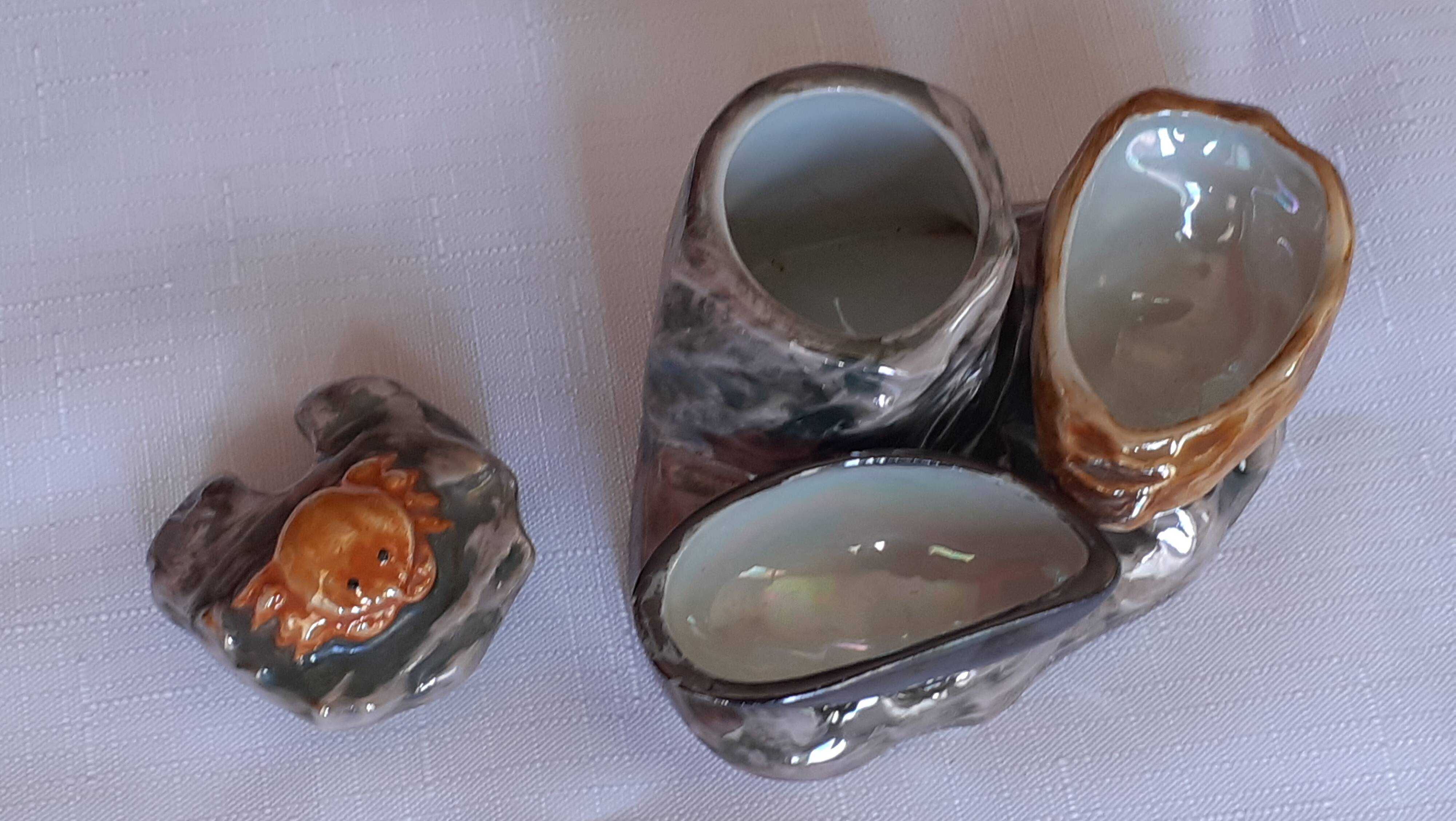 Porcelain salt cellar / Sea theme
