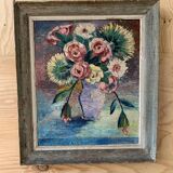 Tableau ancien nature morte fleurs