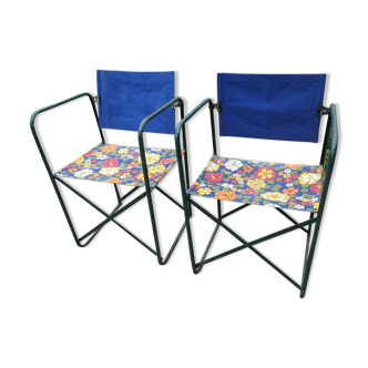 Paire de fauteuils pliants vintage des années 50