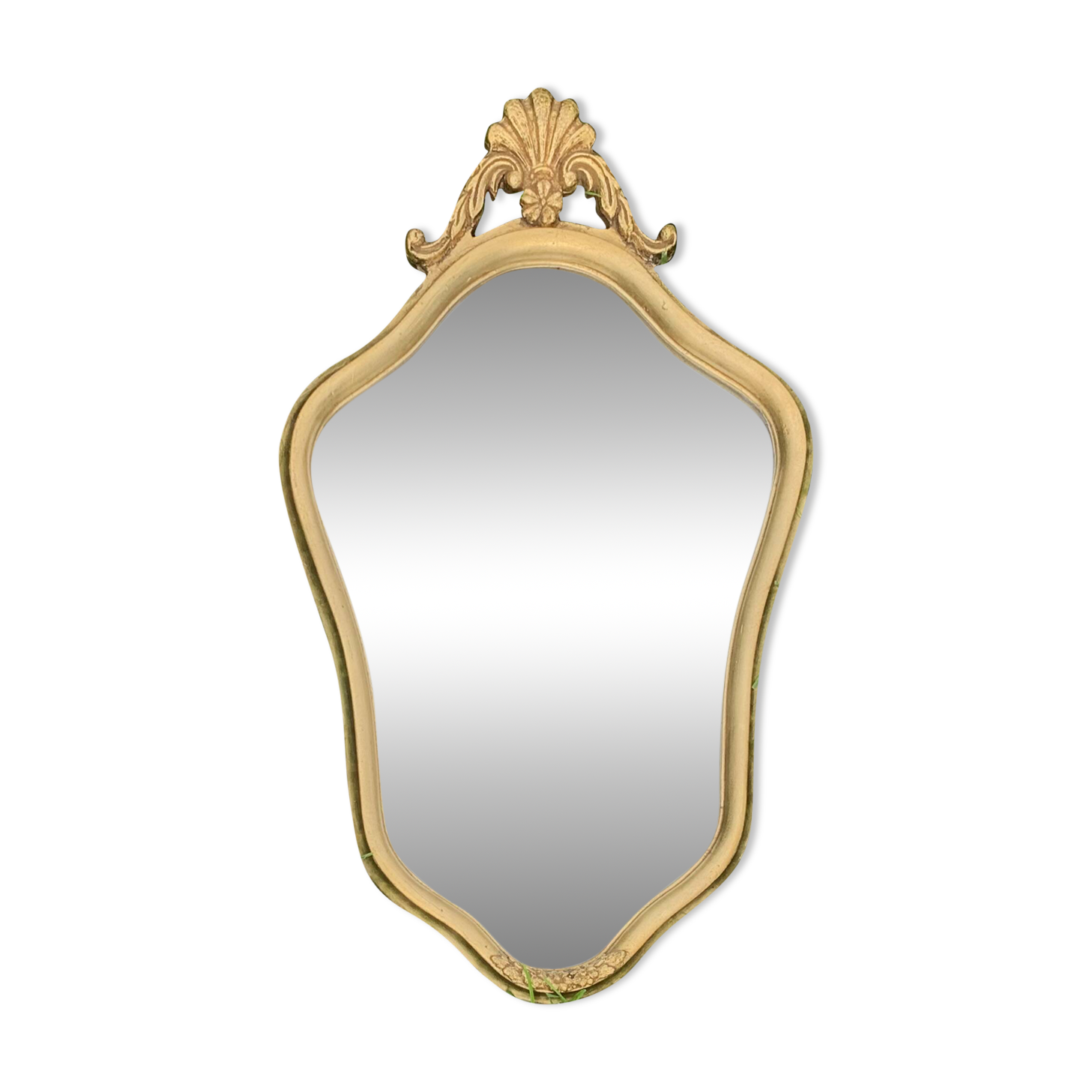 Antique beveled wall mirror in gilded solid wood