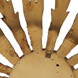 Old Wooden Sun Mirror Sunburst Mirror Gold Fifties 70cm