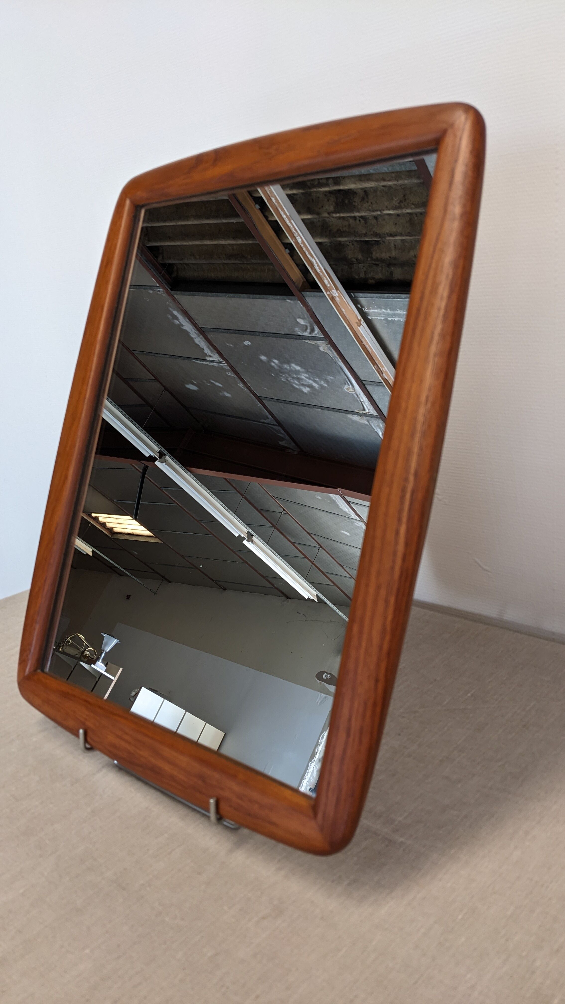 Scandinavian mirror in solid teak, Denmark circa 1970.