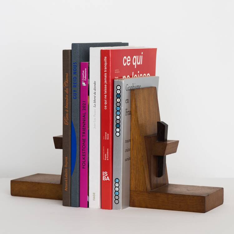 1960s wooden bookends