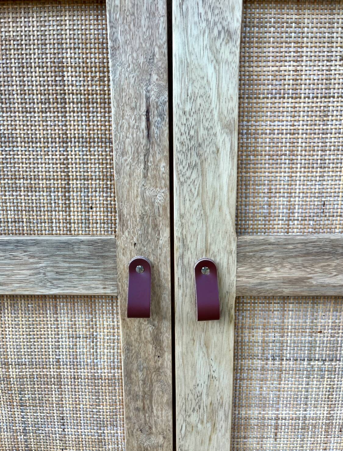 Solid wood and cane sideboard