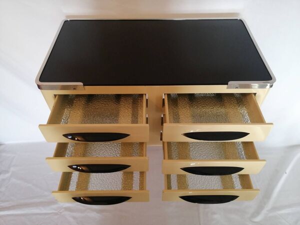 Petit meuble console/desserte de cabinet dentaire/médical des années 1950