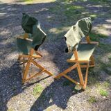 Set of 2 Praia Folding Chairs by Pier Giacomo Castiglioni for Gavina, Italy, 1960s