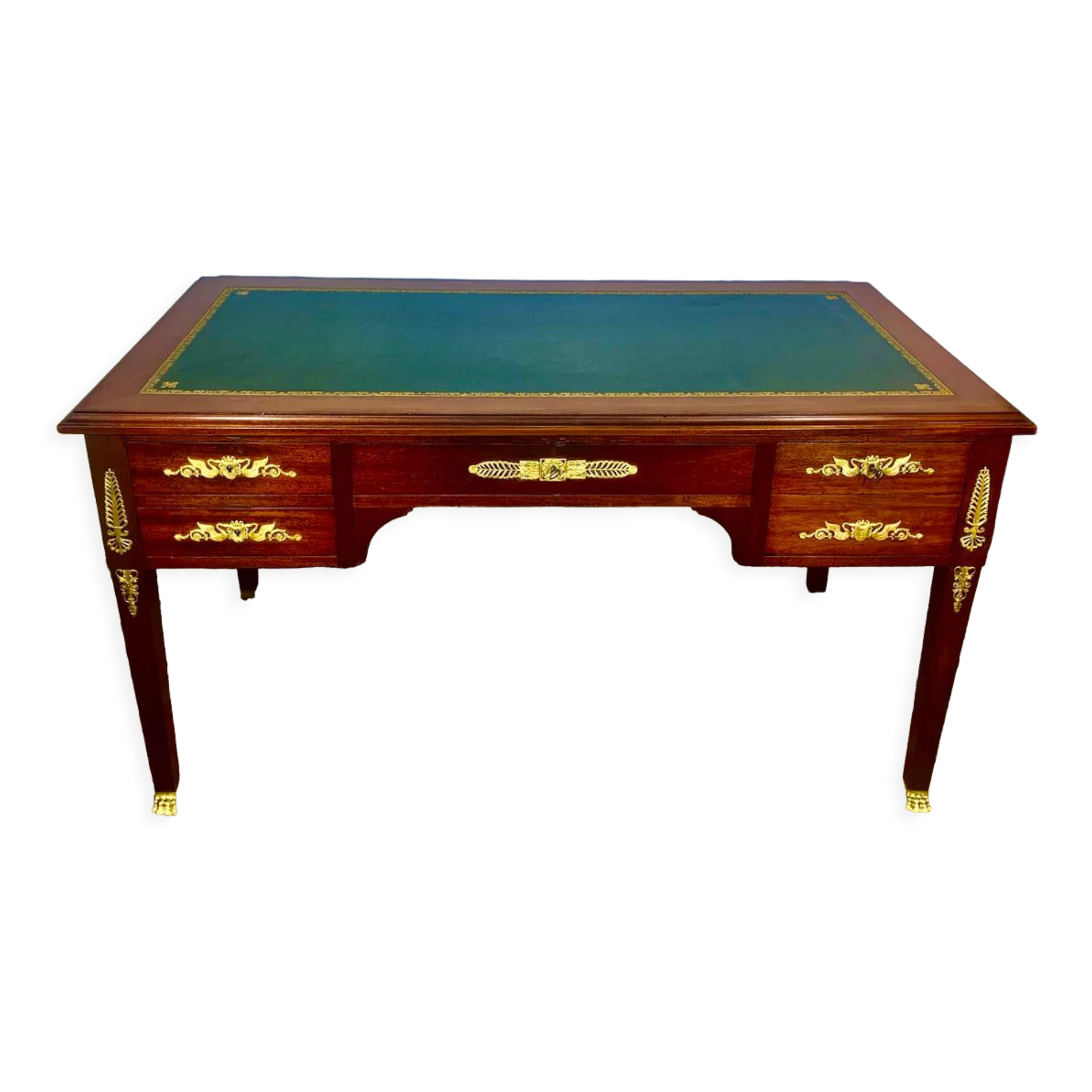 Empire style desk Return from Egypt, double-sided, mahogany, gilded bronzes