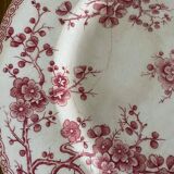 Old flat plate in Terre de Fer earthenware stamped Gien, Fleurette model.