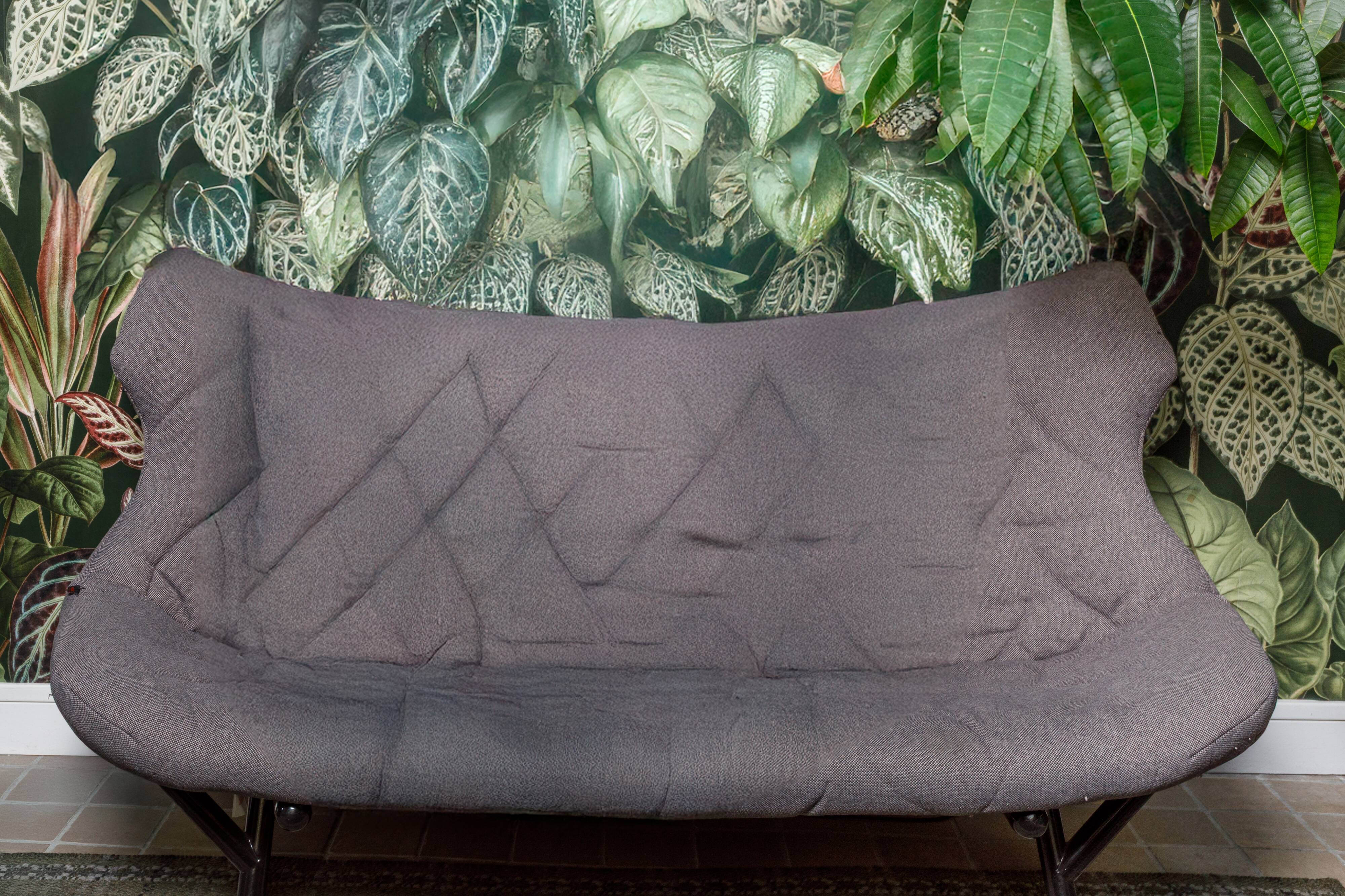 Canapé kartell foliage trevira, gris, structure noire