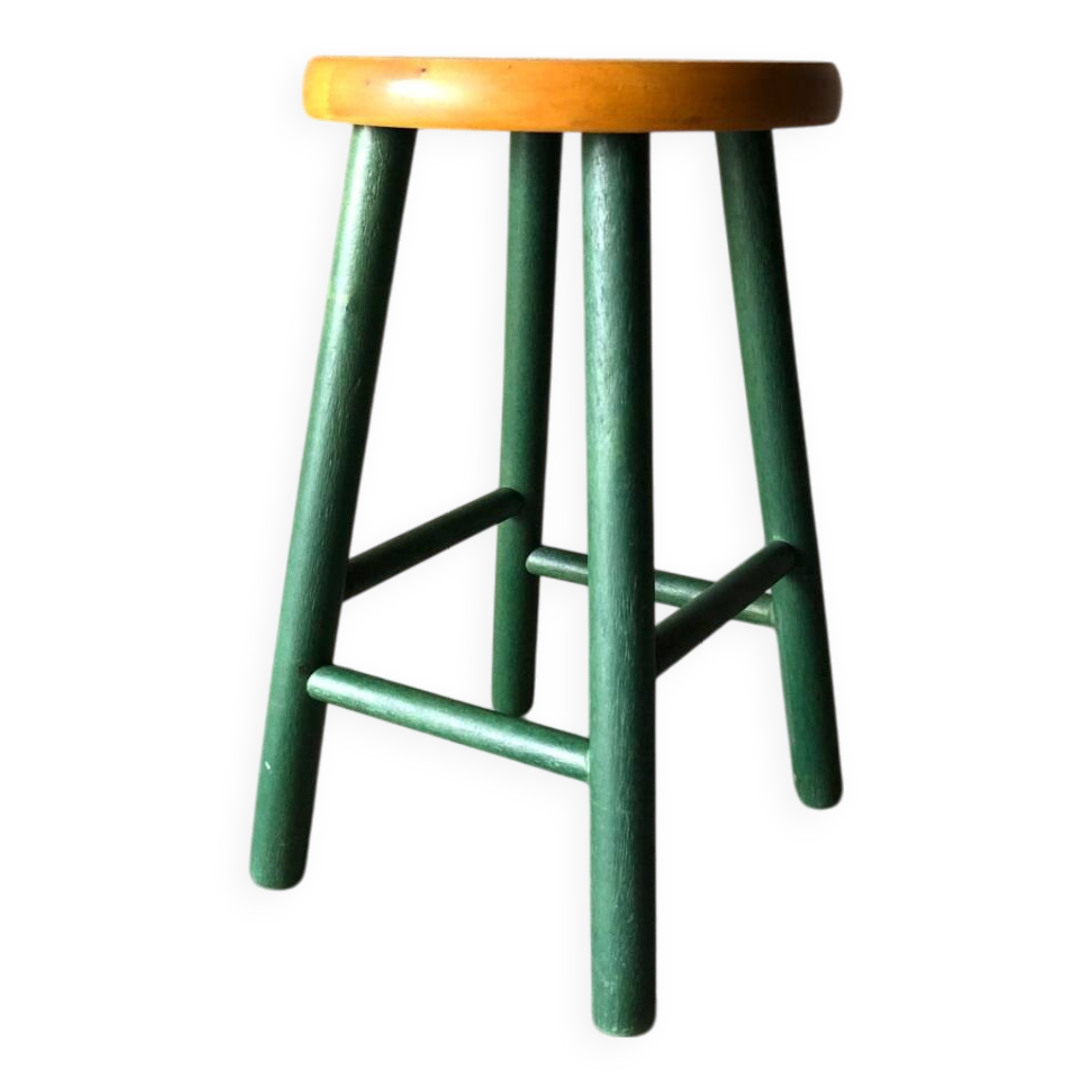 Vintage Scandinavian pine stool