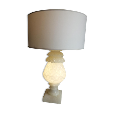 Lampe à poser ananas en albâtre années 70