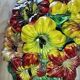 Vintage decorative object in ceramic majolica with pansy decoration – 1950s
