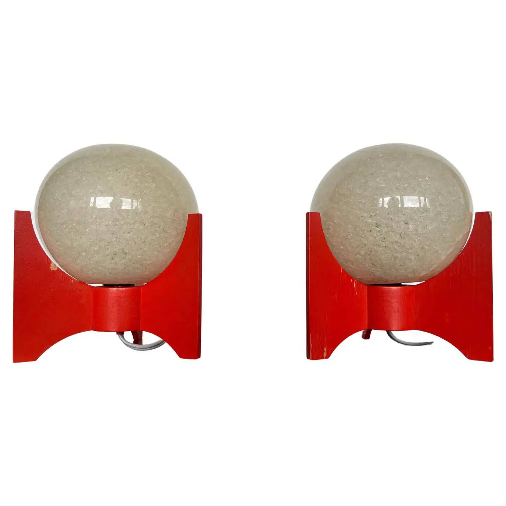 Pair of Space Age table lamps Rocket by Pokrok Zilina, 1970s