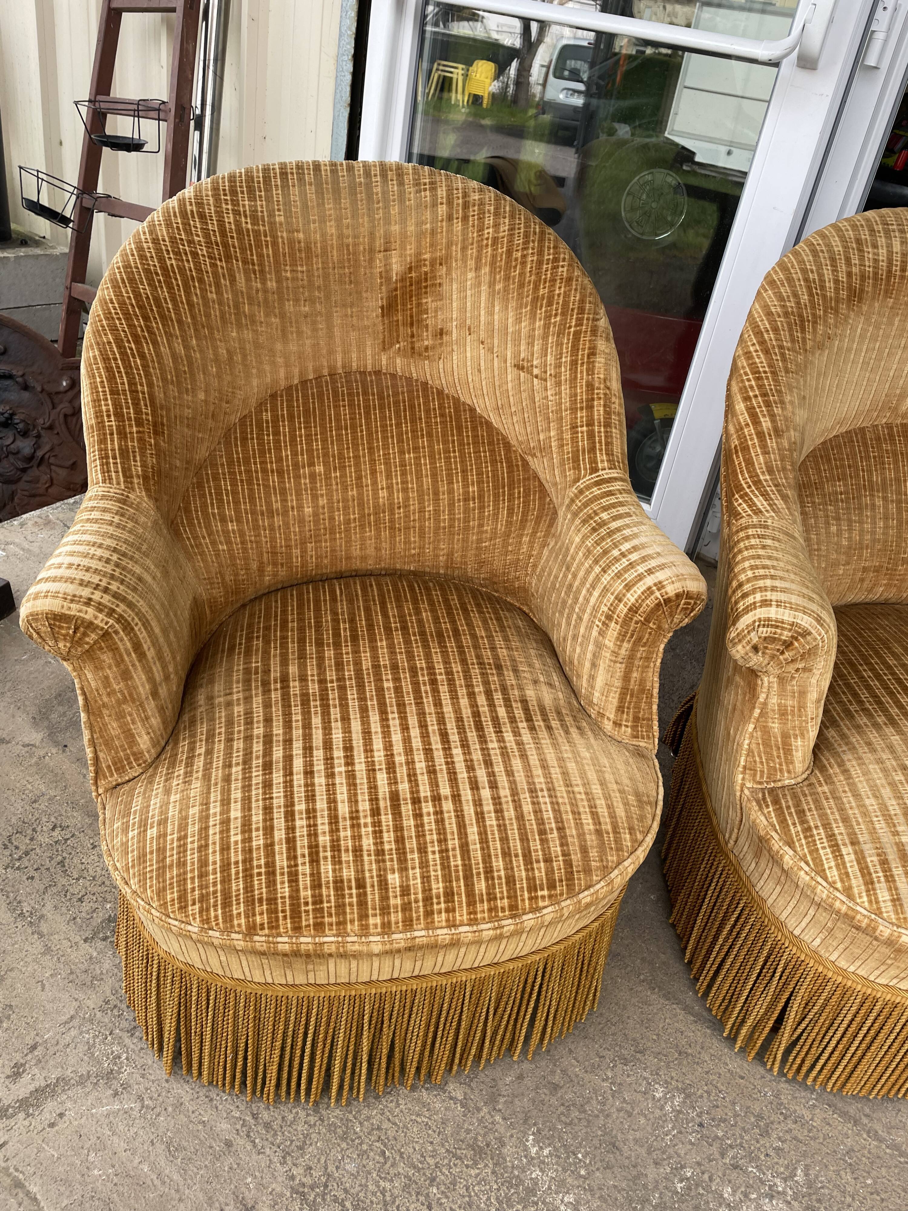 Pair of Crapaud armchairs