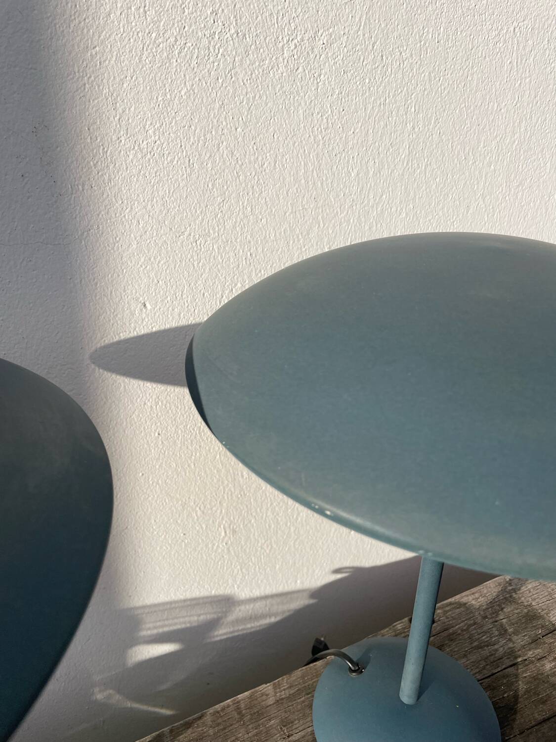 Pair of blue metal lamps Habitat, 1996