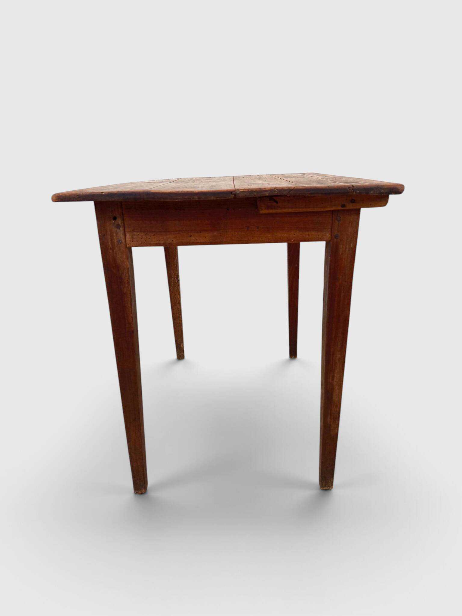 Petite table de ferme rustique en bois massif – Fin XIXe / Début XXe