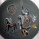 Rare pair of ceramic plates and enamel with mythological decoration. The 50s.