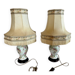 Paire de lampes vintage - porcelaine