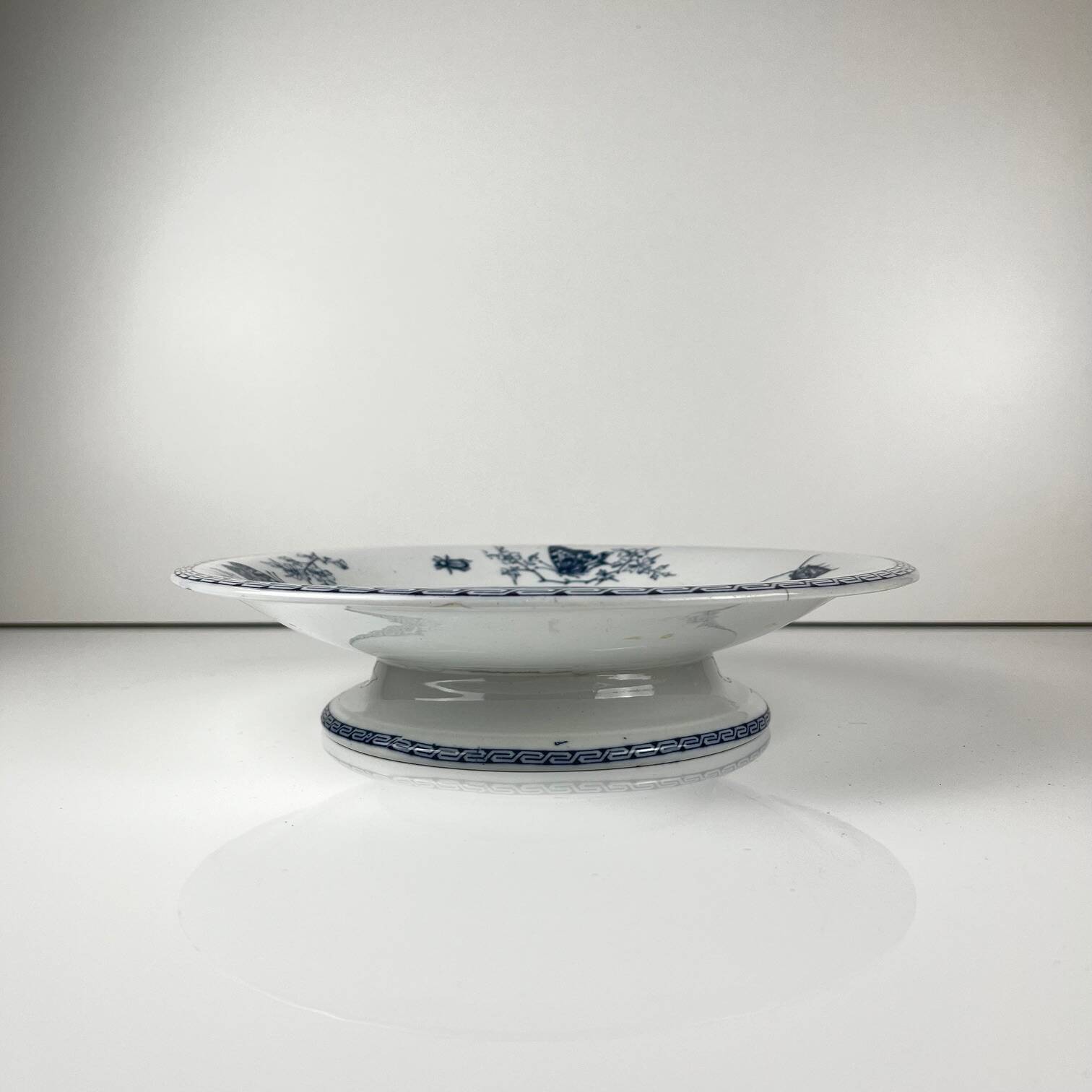 Low blue "Butterfly" compote dish by Minton & co, England, 19th century