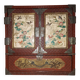 Japanese cabinet in cinnabar red lacquer, Japan Meiji era