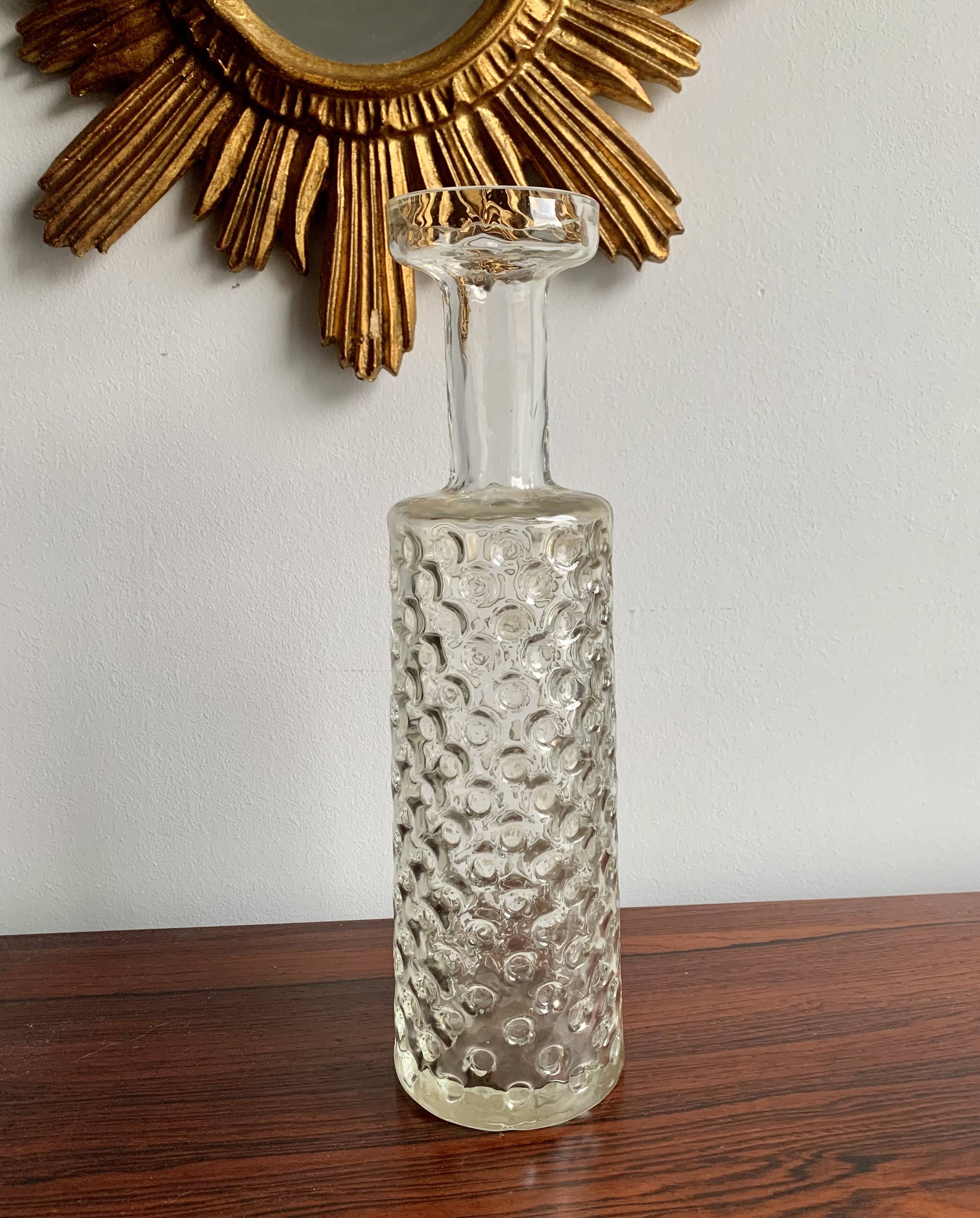 Vintage Textured Glass Vase, 1960s–1970s